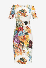 Dolce & Gabbana Bouquet Print Cady Dress Multicolor F6TYCT FSRQU-HA5PC
