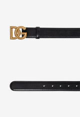 Dolce & Gabbana DG Logo Leather Belt Black BE1663 AV956-80999
