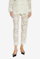 Dolce & Gabbana Cordonnet Lace Tailored Pants Cream FTAM2T HLM7L-W0001