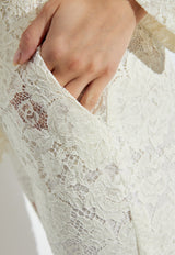 Dolce & Gabbana Cordonnet Lace Tailored Pants Cream FTAM2T HLM7L-W0001