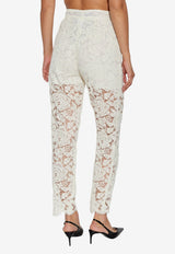 Dolce & Gabbana Cordonnet Lace Tailored Pants Cream FTAM2T HLM7L-W0001