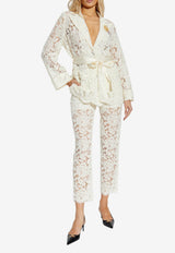 Dolce & Gabbana Cordonnet Lace Tailored Pants Cream FTAM2T HLM7L-W0001