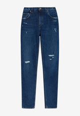 Dolce & Gabbana Loose-Fit Ripped Jeans Navy GYJDAD G8NK6-S9001
