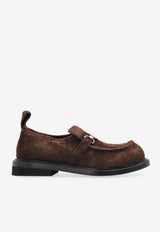Moschino Suede Leather Penny Loafers Brown MB10674C0N GF5-30A