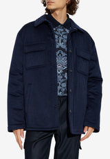 Etro Padded Cashmere Overshirt Navy MRBA0085 99TU2K3-B0065