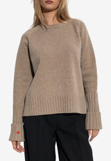 Tory Burch Wool Knit Sweater Beige 171871 0-296