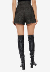 Max Mara Bolzano Herringbone Tailored Shorts Brown BOLZANO1234 2521146023-003