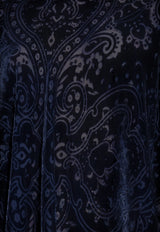 Etro Paisley Jacquard Velvet Poncho Navy WRJA0145 AV757-B0065