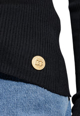 Dolce & Gabbana Ribbed Cashmere Polo Sweater Black FXZ27T JBW0G-N0000