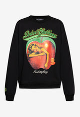 Dolce & Gabbana Graphic Print Crewneck Sweatshirt Black G9AHSZ G7PHG-N0000