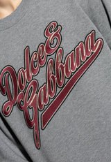 Dolce & Gabbana Logo Patch Crewneck Sweatshirt Gray G9ABJZ G7PFV-S8291