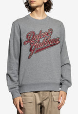 Dolce & Gabbana Logo Patch Crewneck Sweatshirt Gray G9ABJZ G7PFV-S8291