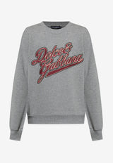 Dolce & Gabbana Logo Patch Crewneck Sweatshirt Gray G9ABJZ G7PFV-S8291