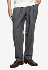 Dolce & Gabbana Herringbone Wool Tailored Pants Gray GP12QT FCMDE-S8030