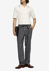 Dolce & Gabbana Herringbone Wool Tailored Pants Gray GP12QT FCMDE-S8030