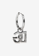 Dolce & Gabbana DG Logo Single Hoop Earring Silver WER5X1 W1111-87655