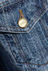 GANNI Pleated Denim Mini Dress Blue J1843 6979-566
