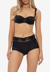 Dolce & Gabbana Satin and Lace High-Rise Briefs Black O2D57T ON07V-N0000