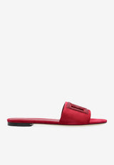 Dolce & Gabbana Bianca DG Rhinestone Flat Sandals Red CQ0666 AV148-8G305