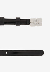GANNI Logo-Buckle Leather Belt Black A7112 5971-099