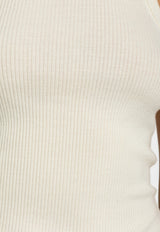 Givenchy Ribbed Knit Tank Top Cream BW61F D4ZRG-105