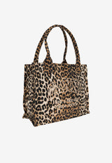GANNI Leopard Print Tote Bag Brown A7179 5903-943
