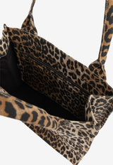 GANNI Leopard Print Tote Bag Brown A7179 5903-943