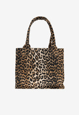 GANNI Leopard Print Tote Bag Brown A7179 5903-943