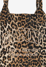GANNI Leopard Print Tote Bag Brown A7179 5903-943