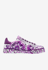 Dolce & Gabbana Portofino Majolica Print Sneakers Purple CK2330 AI396-I03TN