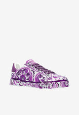Dolce & Gabbana Portofino Majolica Print Sneakers Purple CK2330 AI396-I03TN