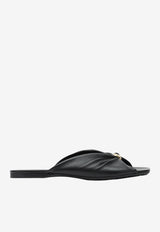 Loewe Pebble Soft Slides in Nappa Lambskin Black LSLM465X01LE/S_LOEW-1100