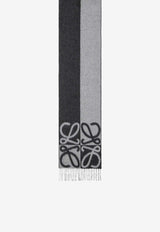 Loewe Anagram Jacquard Wool-Cashmere Scarf Gray FSA4SS1W12WO/T_LOEW-1221