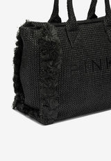 PINKO Medium Raffia Tote Bag Black 106673A39YZ99Q_4b1d4837-efbe-497c-926f-cc7e8345ad9a