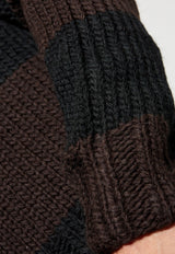 Dolce & Gabbana Striped Wool Turtleneck Sweater Brown GXW68T JGMBP-N9869