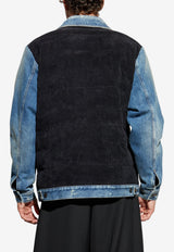 Dolce & Gabbana Denim Jacket with Corduroy-Inserts Black G9BTMD GJ699-S9001