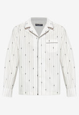 Dolce & Gabbana DG Logo Striped Vanity Shirt White G5IF1T HJMQR-S8350