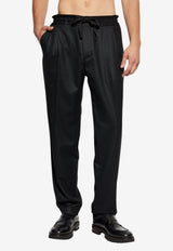 Dolce & Gabbana Drawstring Wool Pants Black GP12PT FU21Q-N0000