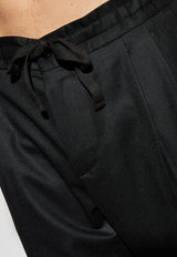 Dolce & Gabbana Drawstring Wool Pants Black GP12PT FU21Q-N0000