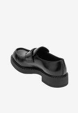 Prada Triangle Logo Brushed Leather Loafers Black 2DE127G000055/T_PRADA-F0002