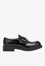 Prada Triangle Logo Brushed Leather Loafers Black 2DE127G000055/T_PRADA-F0002
