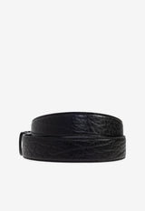 Ferragamo Gancini Reversible Leather Belt Black 679535 DOUBLE ADJUS 788944-NERO