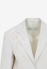 Embroidered Stripe Blazer