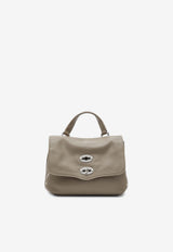 Zanellato Baby Postina Hammered Leather Handbag Gray 068010B0040000/T_ZANEL-Z0160