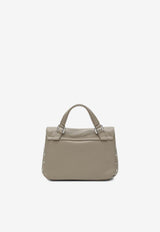 Zanellato Baby Postina Hammered Leather Handbag Gray 068010B0040000/T_ZANEL-Z0160
