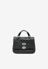 Zanellato Baby Postina Hammered Leather Handbag Black 068010B0040000/T_ZANEL-Z0001