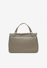 Zanellato Medium Postina Hammered Leather Top Handle Bag Gray 068010M0040000/T_ZANEL-Z0160