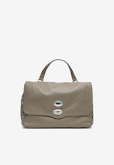 Zanellato Medium Postina Hammered Leather Top Handle Bag Gray 068010M0040000/T_ZANEL-Z0160