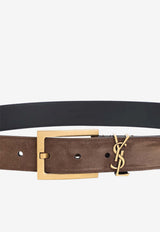 Suede Monogram Belt