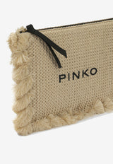 PINKO Small Woven Raffia Clutch Beige 106718A39YHZ3Q_f0d82591-41d8-43d2-b96a-5333b785b797